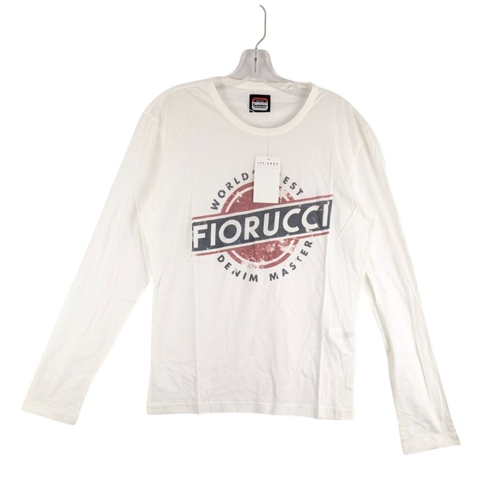 Fiorucci Shirt Mens Small White Long Sleeve T-Shirt Made‎ in Italy NWT